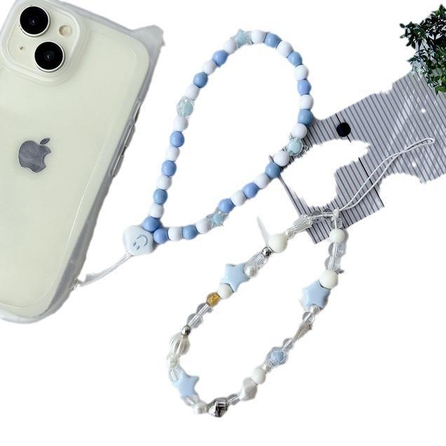 Handmade Sea Salt Star Blue Beaded Phone Lanyard