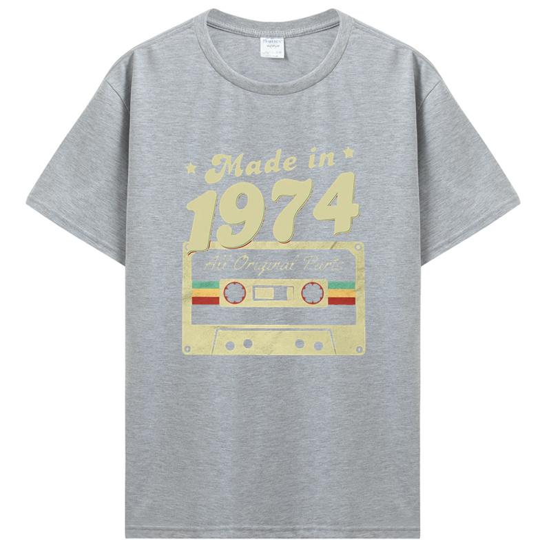 Staré Vintage 1974 Narozeninové Pánské Dámské Tričko Manželka Manžel Dárky k Narozeninám Nápisy Citát Grafické Oblečení Oversized Tričko