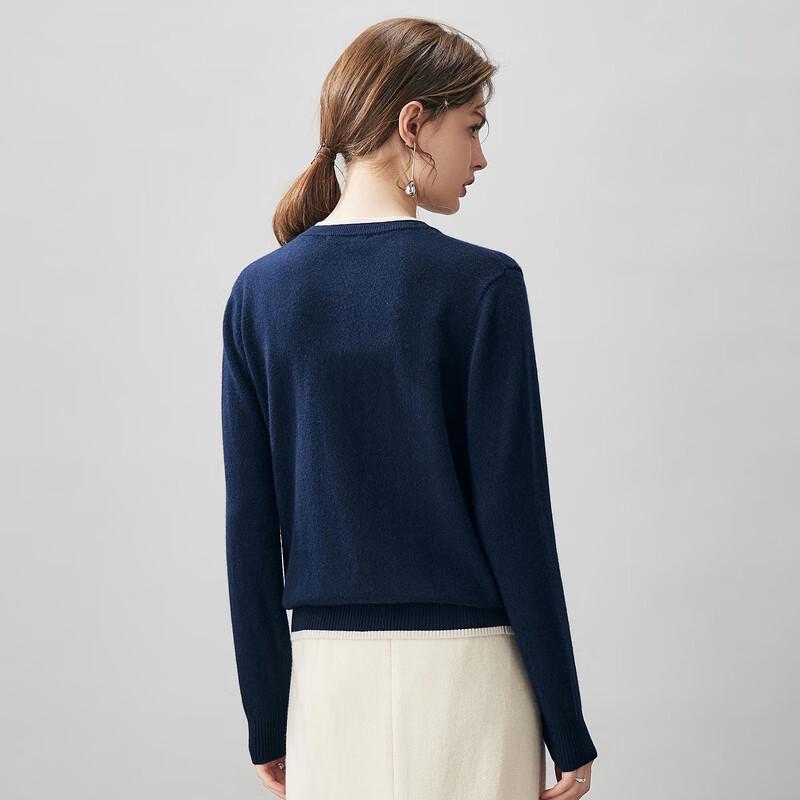 Kemengboka Women's 2025 Autumn/Winter Round Neck Cashmere Cardigan