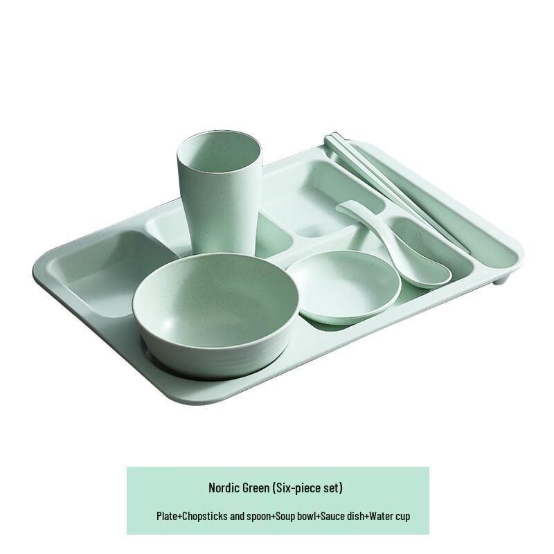 Nordic Wheat Straw Divided Meal Plate Set with Bowl