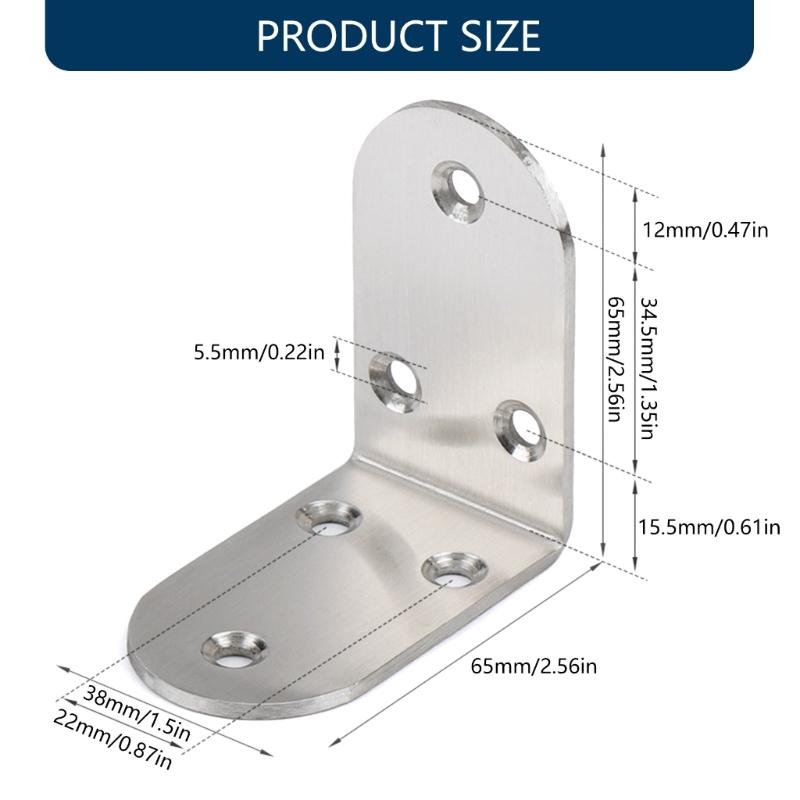4Pcs 90 Degree Angles Brackets 3 Hole Metal Joint Fasteners Rustproof Metal Corner Brace for Cabinets Shelves Assembly