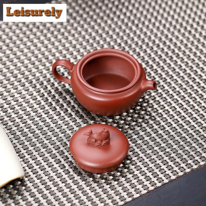 100ml Classic Yixing Purple Clay Teapots Handmade Fish Lid Pot Raw Ore Dahongpao Mud Tea Soaking Kettle Chinese Zisha Tea Set