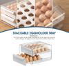 32 Eggs Holder for Refrigerator, Egg Storage Container Organizer Bins with Handles, Stackable Clear Plastic Egg Holder(2 Layer)