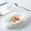 Banana Boat Ceramic Double-Ear Plate: Creative Cheese Baked Rice, Chinese Steamed Fish, Western Style, Pure White Tableware Bowl