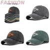 Retro Embroidered Coconut Tree Baseball Cap Vintage Embroidery Duck Tongue Cap Washed Denim Sun Hat Wide Brim