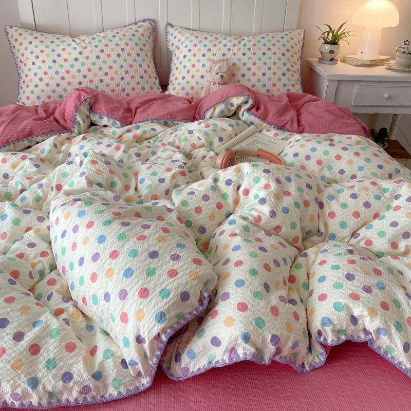 2026 Cartoon Style Embroidered Puffy Cotton Bedding Set