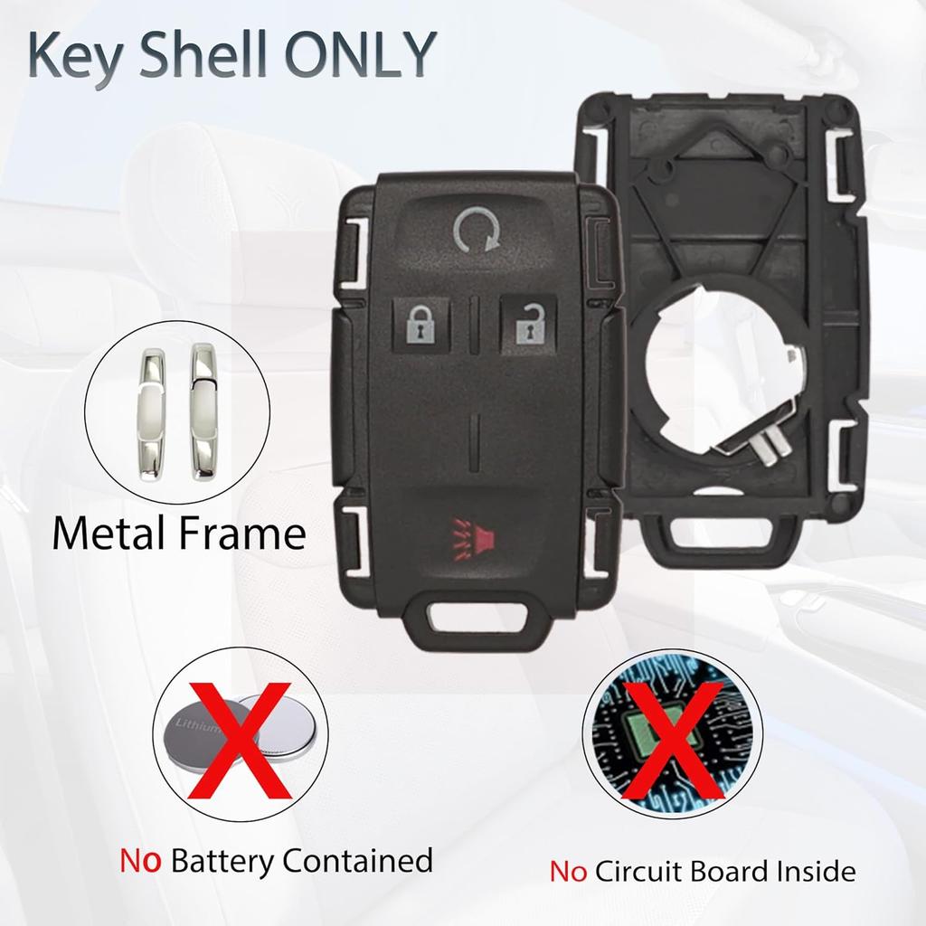 Key Fob Shell Case Replacement Fits for Chevy Silverado Colorado GMC Canyon Sierra 2014 2015 2016 2017 2018      Keyless Entry Remote Control 4