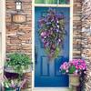Lavender Tulips Teardrop Wreath Rustic Front Door Swag For Spring Spring Wreaths For Front Door
