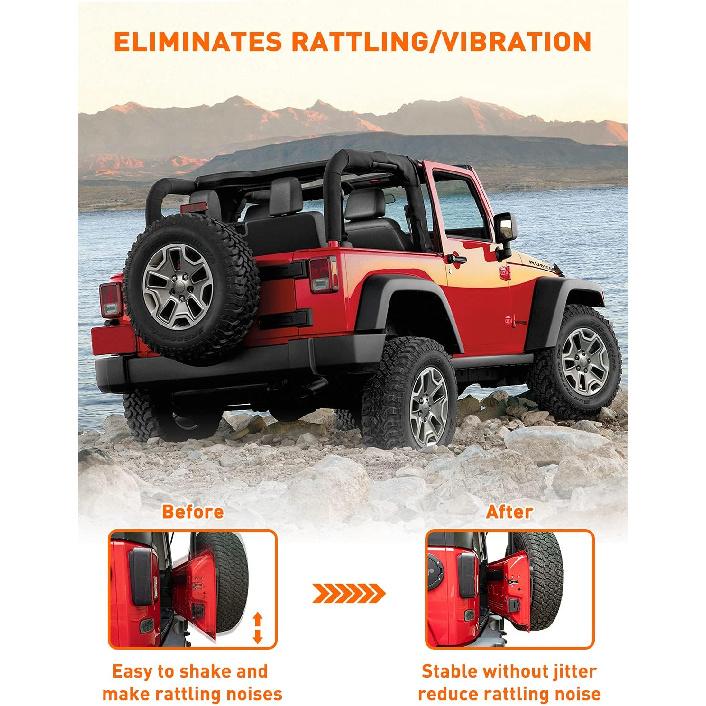 Savadicar TL01 Tailgate Limiter, Aluminum Alloy Rear Trunk Door Latch, Tail Gate Stopper for 2007-2018 Jeep Wrangler JK JKU 2-Door & 4 Door, Tailgate