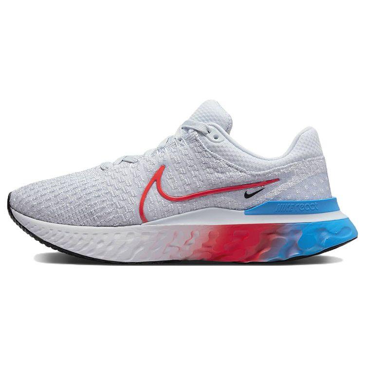 Nike React Infinity Run Flyknit 3 Grey Bright Crimson Women Sneakers Football-Grey Black Photo-Blue DV2178-001