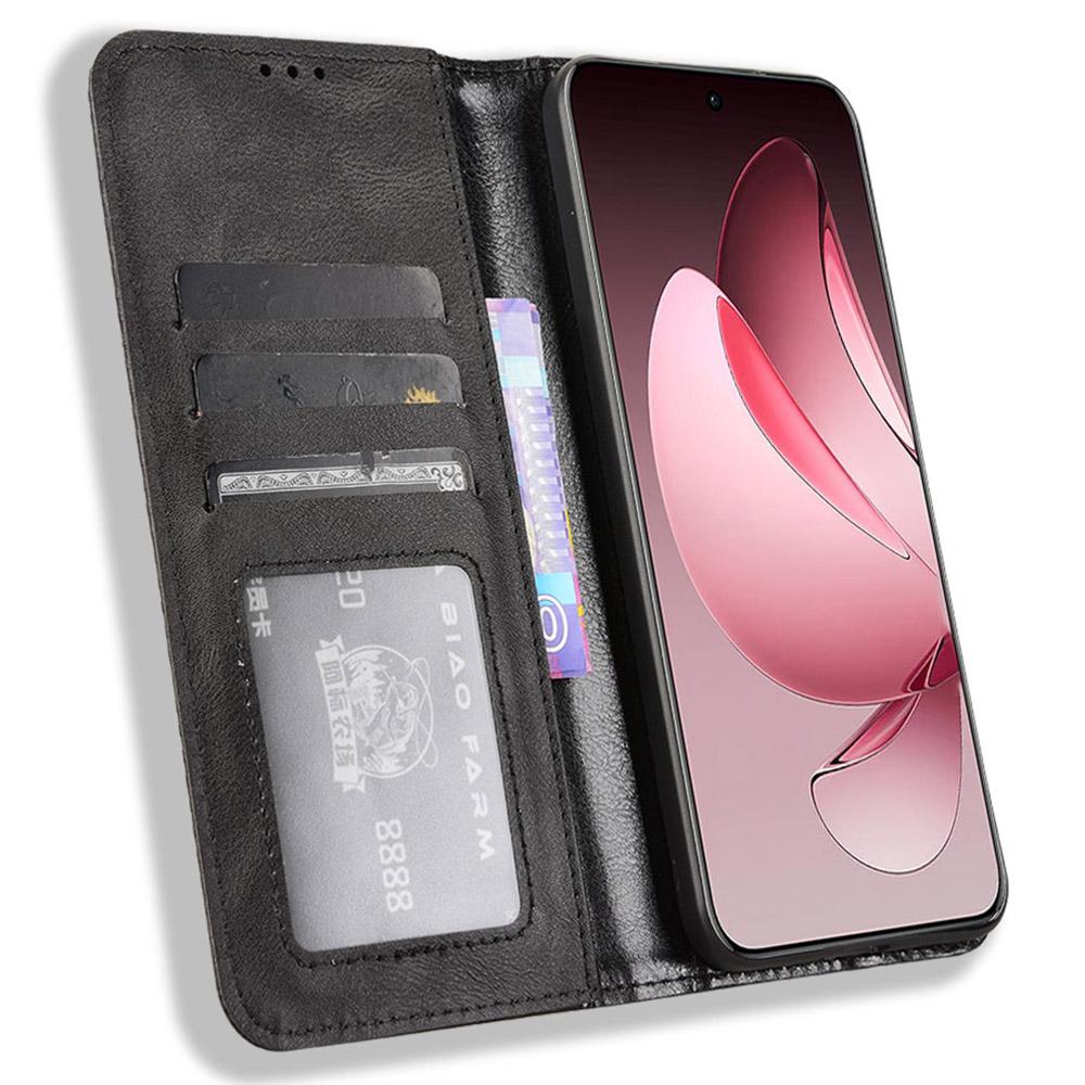 

For Oppo Reno13 Pro 5G Leather Case Wallet Stand Retro Texture Phone Cover Blue