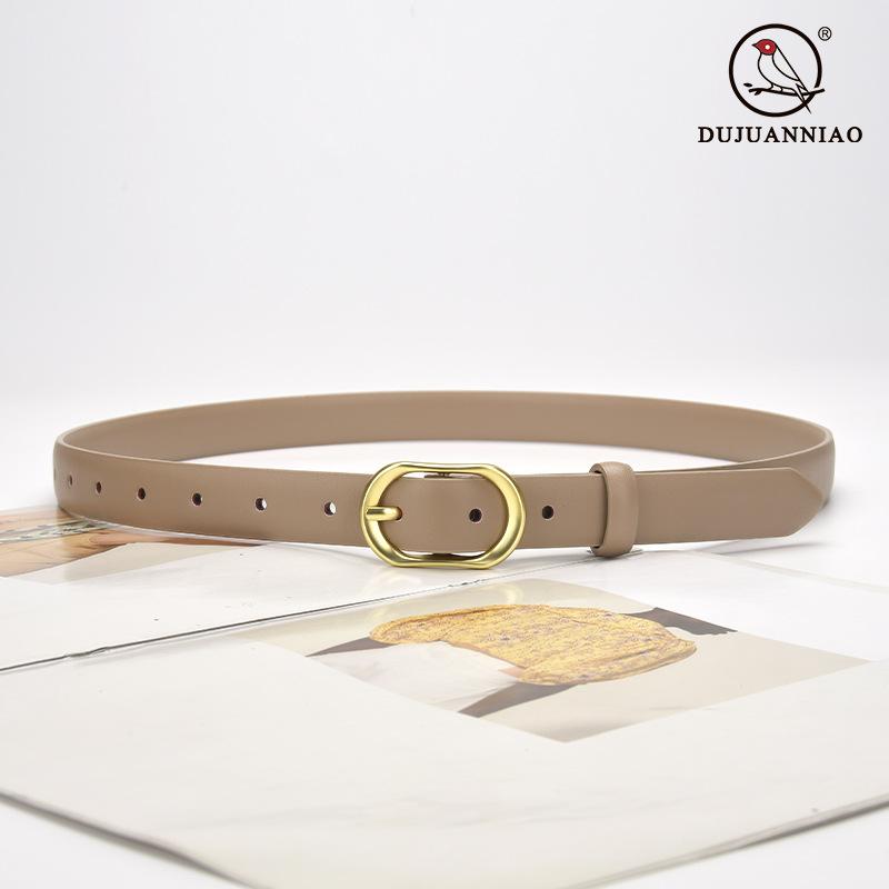 Simple Oval Buckle Pin Buckle Women'S Belt Leather Decorative Suit Skirt Women'S Belt Women