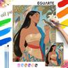 Pocahontas Oil Painting by Numbers Art Kit. Handmade Diy Painting Home Decoration Gifts