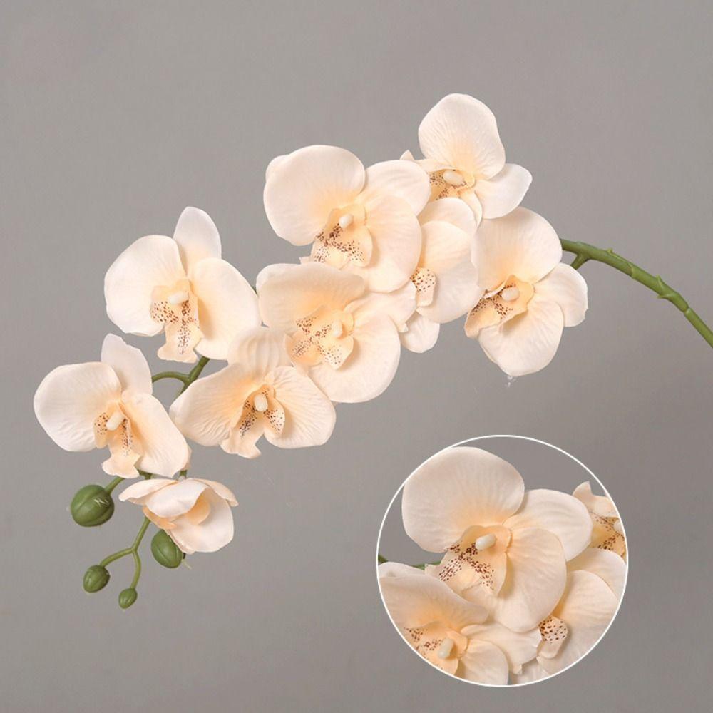 New 9-Heads Silk Flower Real Touch Plants Simulation Butterfly Orchid Artificial Flower 3D Phalaenopsis