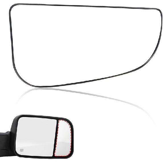 Heated Repl. Glass Right Passenger Side Compatible With Dodge Ram 1500 2500 3500 2009 2010 2011 2012 2013 2014 2015 2016 2018   Tow Flat Mirror Big