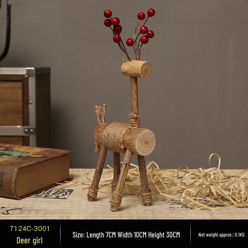 

Скандинавские деревянные фигурки пары лосей ручной работы для украшения стола