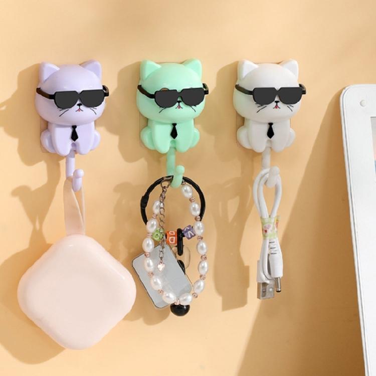 2 Stück Dekorative Robuste ABS Katzenkopfhaken für Elegante Wandmontierte Aufbewahrungslösung Mode Wohnaccessoire Täglicher Gebrauch