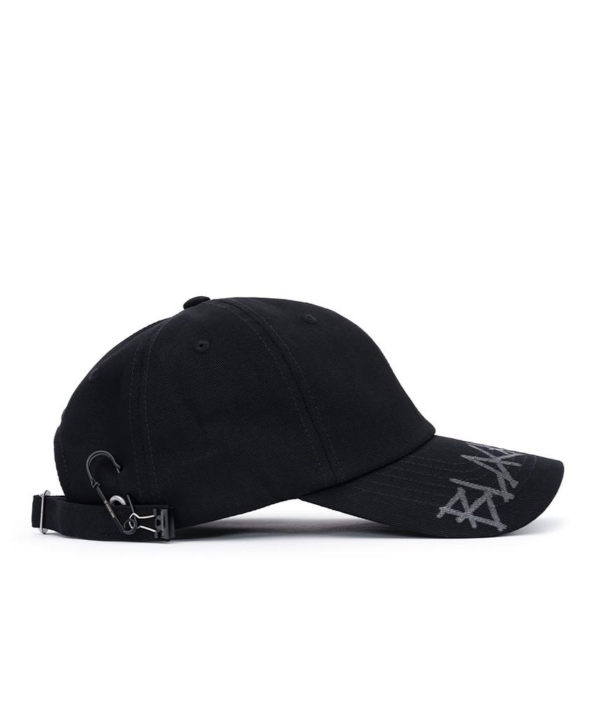 BLACKBLOND Vividi Side Patch Shadow Graffiti Logo Cap (Black)