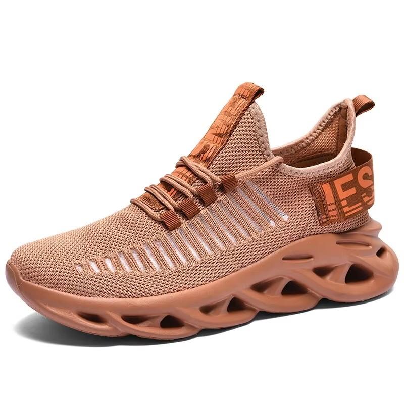 Men's Running Shoes Trendy Fashionable Lace Up Mesh Design Comfortable Breathable Non Slip Sole Running Basketball Sports Shoes
