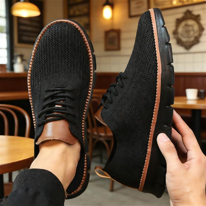 Men's Outdoor Casual Mesh Shoes Breathable Knit Sneakers Lightweight Anti-Slip Sole Comfortable Walking Shoes  Sneakers Men