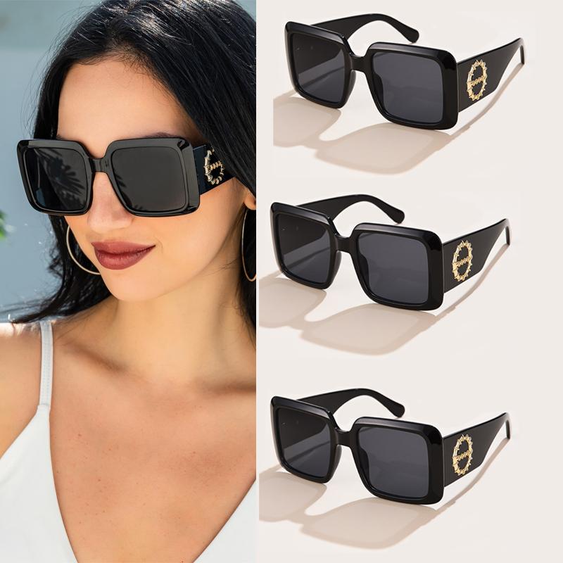 1 Set Square Frame Wide Legs Women Sunglasses Brand Summer Driving Sun Glasses Fashion Vintage Ladies Eyewear