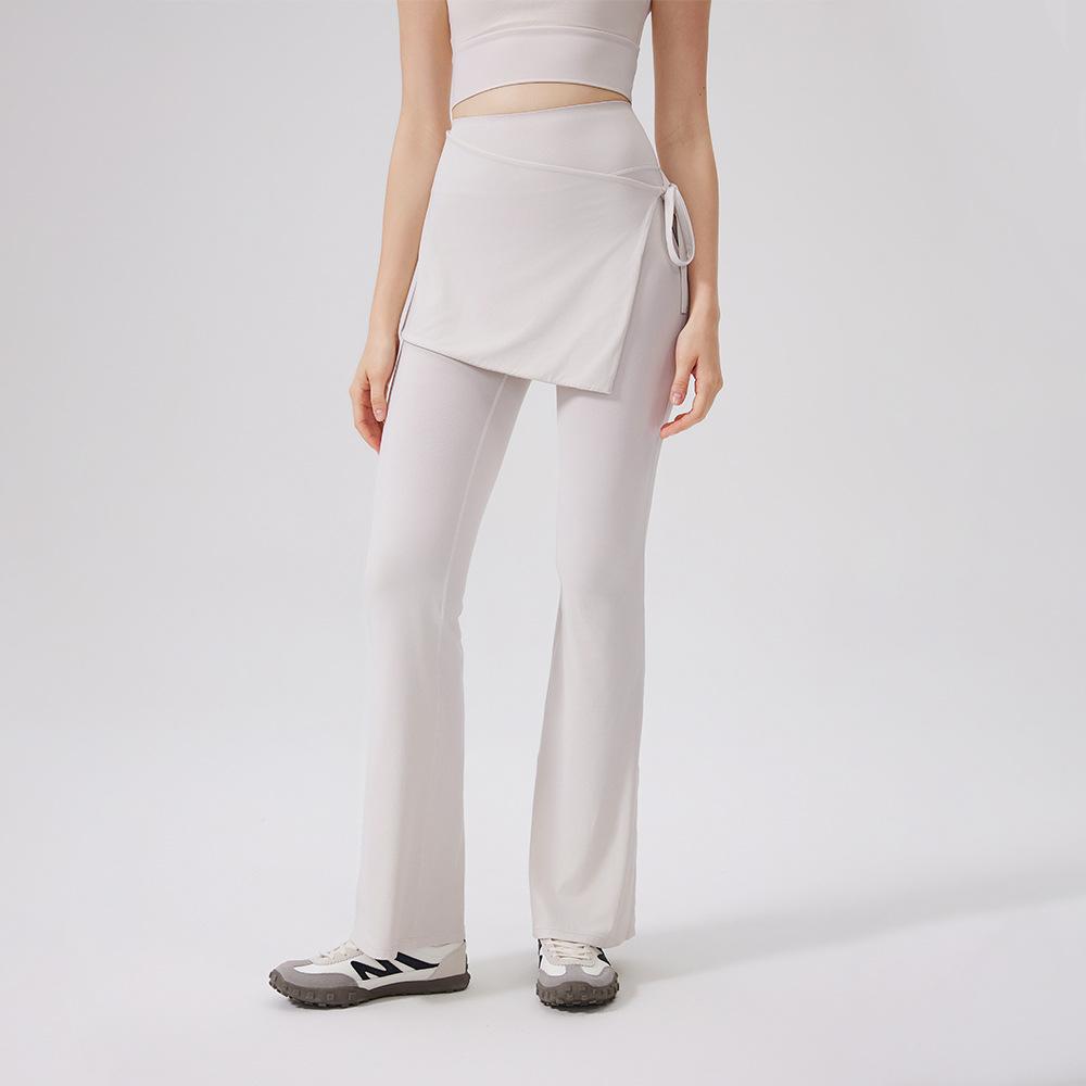 Sweatpants two-piece set, high waist cool antibacterial yoga pants, fart curtain wear, running breathable fitness bell pants