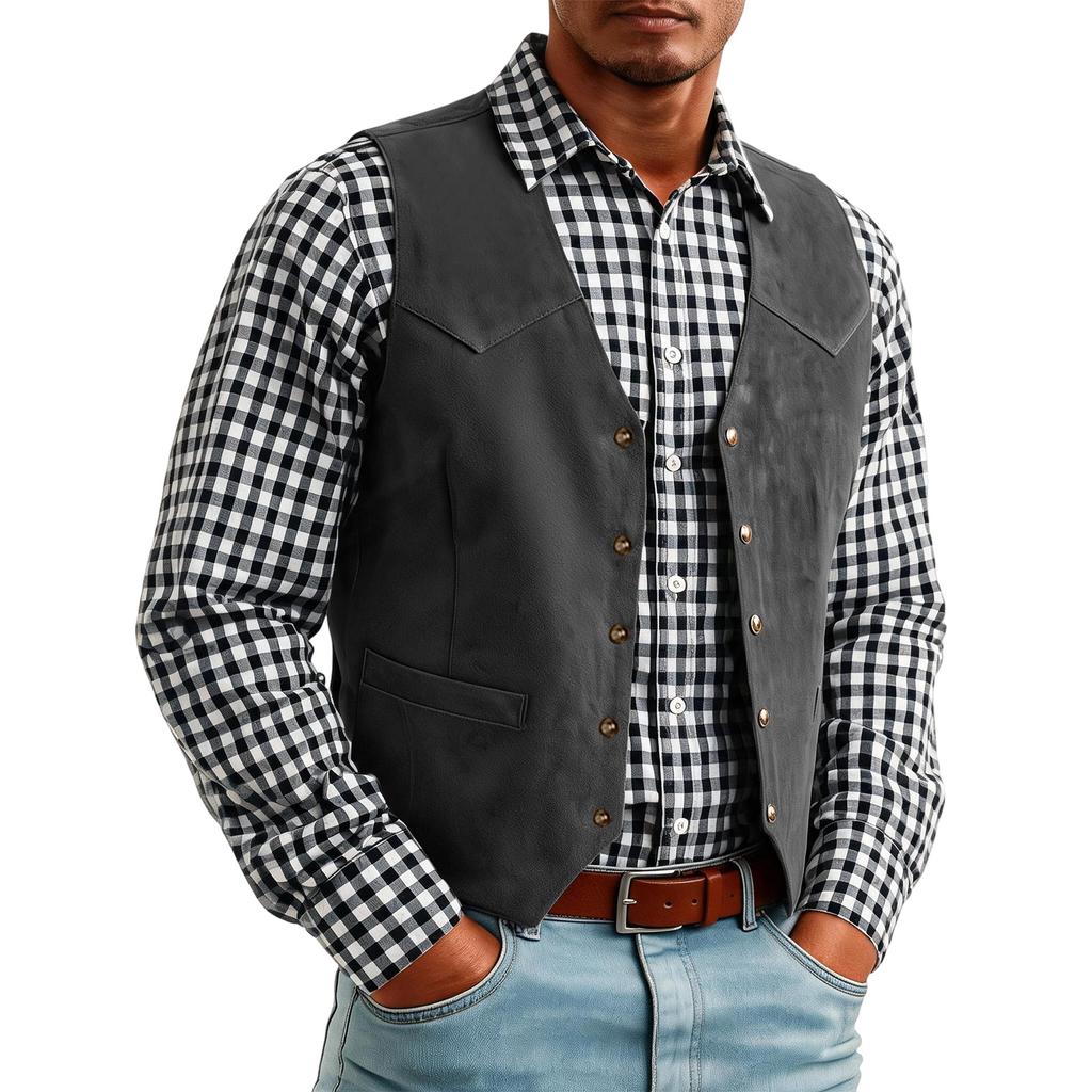 Men's Vest with Buttons - Business Casual Slim Fit for Layering