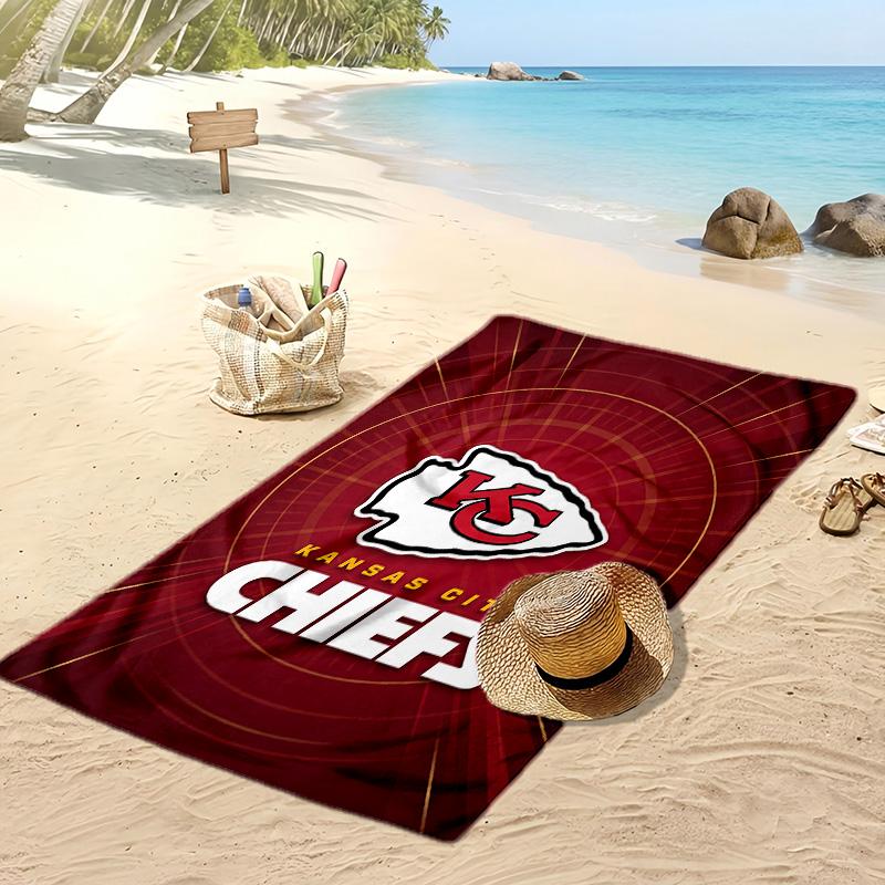 Kansas City Chiefs Print Beach Towel Soft Portable Quick?dry Towel For Pool Summer Vacation Outdoor Sport