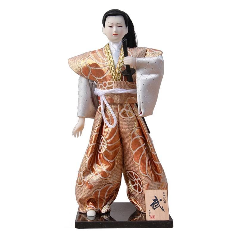 Traditional Japanese Samurais Dolls with Kimonos Figurine In Kimonos for Decoration