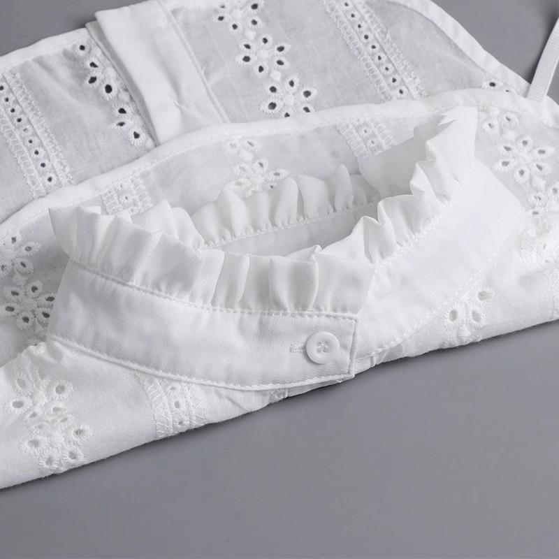 Ruffle Jacquard Stand Collar: Autumn/Winter Pleated Collared Sweater Base Layer