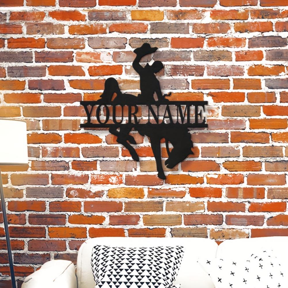 Personalized Metal Tin Sign Western Cowboy Wall Decor Vintage Hanging Plate Home Bar Garage Art