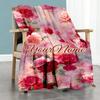 Rose Customize Your Name Blanket Cozy Personalized Blanket Warmthful Decor Versatile for Office Bed Bedding Couch for All Occasions