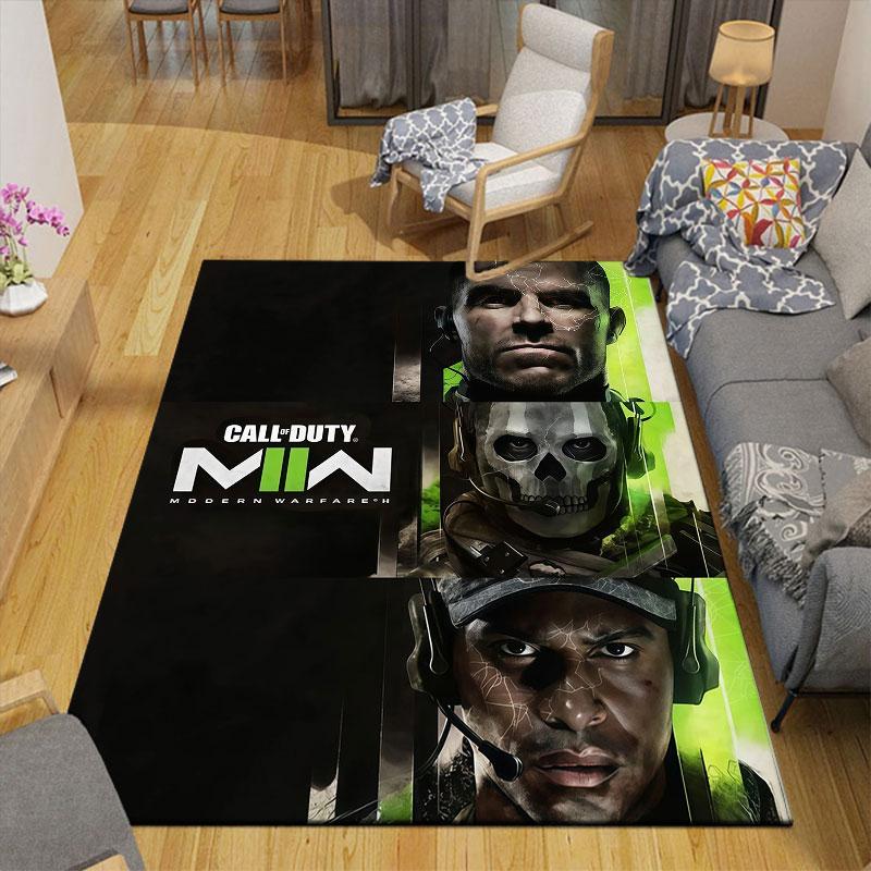 COD Flannel Printed Carpet, Home Sofa Decoration for Living Room & Bedroom, Non‑Slip Play Flannel Floor Mat for Game Room