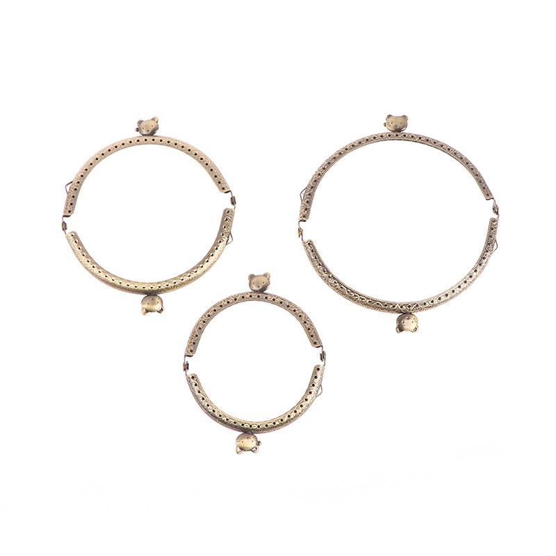 1 pièce 8,5/10,5/12,5 cm Tête de chat Métal Cadre de sac à main Poignée Pour Pochette Sac à main Fabrication Fermoir Verrouillage Sacs Accessoires