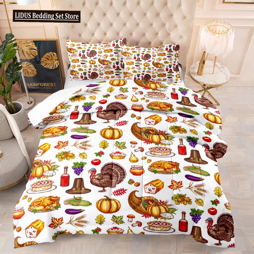 Halloween Duvet Cover Set Pumpkin Lantern Pattern Comforter Cover King Queen Size For Kids Boys Girls Gift Polyester Bedding Set