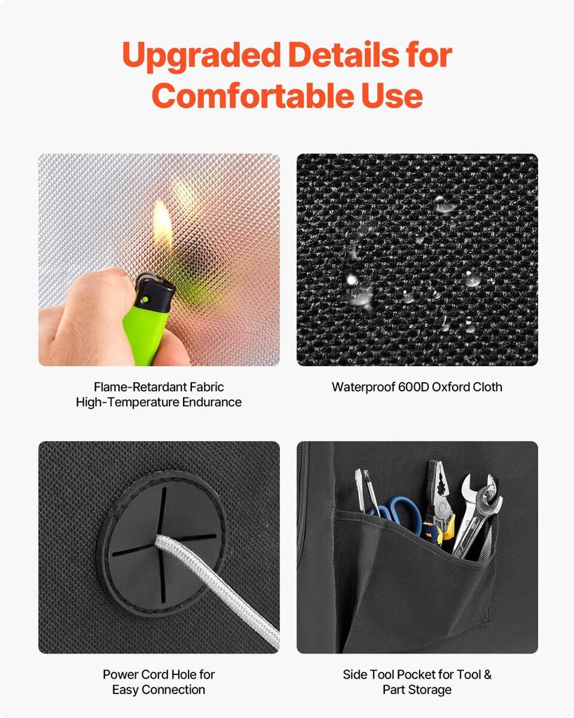 3D Printer Enclosure, Dustproof Waterproof Oxford Cloth 3D Printer Tent, Constant Temperature Protective Case with LED Lighting, Compatible with