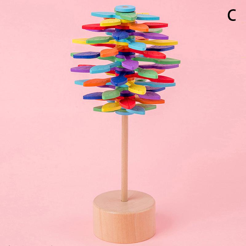 ZK20 Wooden Spiral Lollipop Toys Spin Magic Wand Stress Relief Fibonacci Sequence Fidget Toy for Adults Kids Antistress Gift