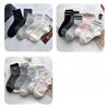 5 Paar reine Baumwollsocken für Damen Herbst und Winter Mid-Calf Cartoon Polka Dot Welpe Schweißabsorbierend und Antibakteriell Baumwolle Nahtlose Socken
