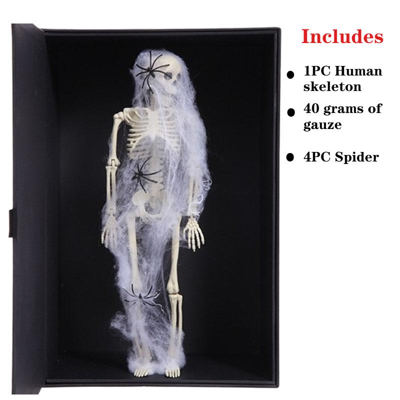 15.8Inch Halloween Hanging Skeleton Decoration Movable Skull Pendant Haunted House Horror Props Day of the Dead Room Ornament