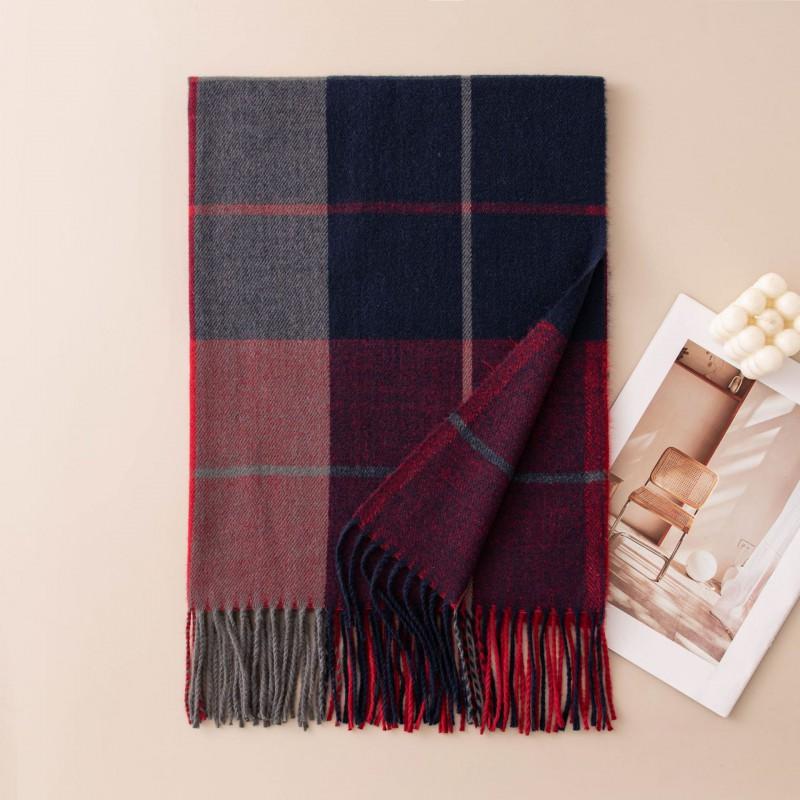 Womens Winter Plaid Scarf With Tassels Long Knitted Wrap Shawl Office Chic Casual Wear