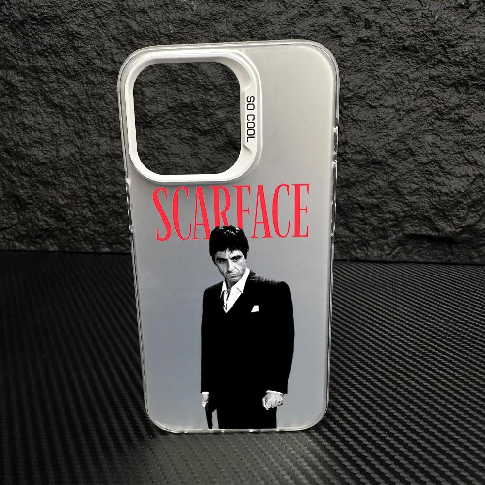 S-Scarface T-Tony M-Montana Frosted Case for iPhone 17 Air 16 E 15 14 Plus 13 12 Mini 11 Pro Max Acrylic Sheet Silicone Cover