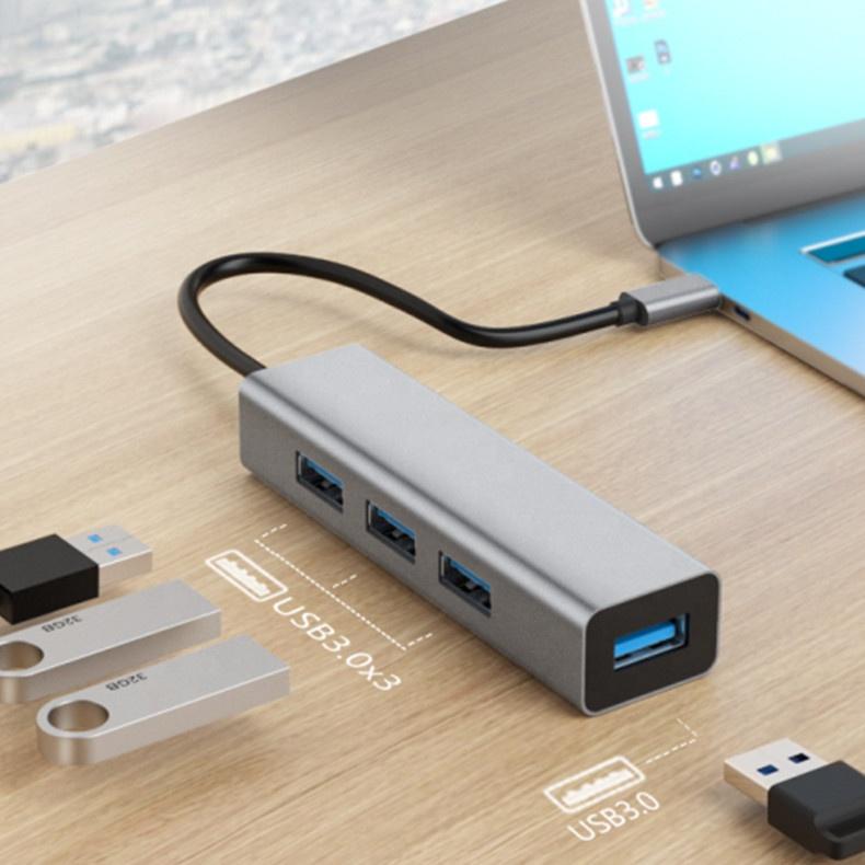 USB C To 4 Ports USB 3.0 High Speed Hub for MacBook Pro and ChromeBook and XPS and Galaxy S9 / S8 and Huawei Matebook and More