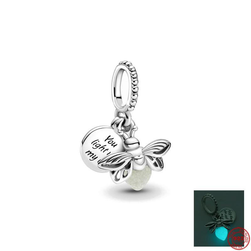 

Glow -In -The -Dark Firefly Dangle Charm New 925 Fine Sterling Silver Women Diy Jewelry Bead Pendant Fit Pandora Original Bracelet