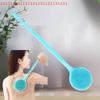 Long-Handled Double Sided Silicone Exfoliating Brush for Deep Body Cleaning and Massage