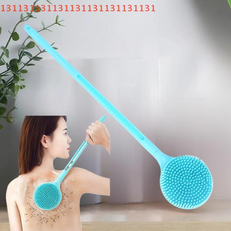 Long-Handled Double Sided Silicone Exfoliating Brush for Deep Body Cleaning and Massage