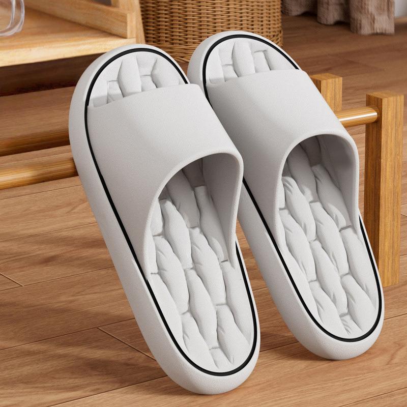 Unisex Colorful Flip Flops Door Slides Simple Super Light Fashion Soft Slippers Bathroom Elastic Shoes Beach EVA