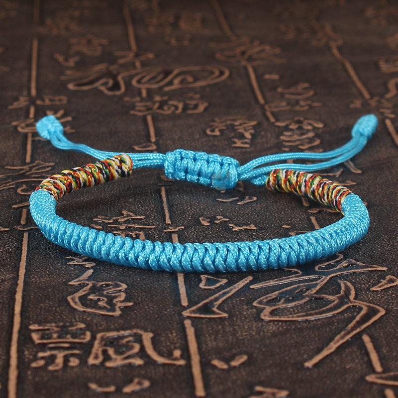 Tibetan Buddhist Lucky Bracelet Unisex Braid Red Thread Rope Adjustable King Kong Knot Bracelets for Womern Men Bangles Jewelry