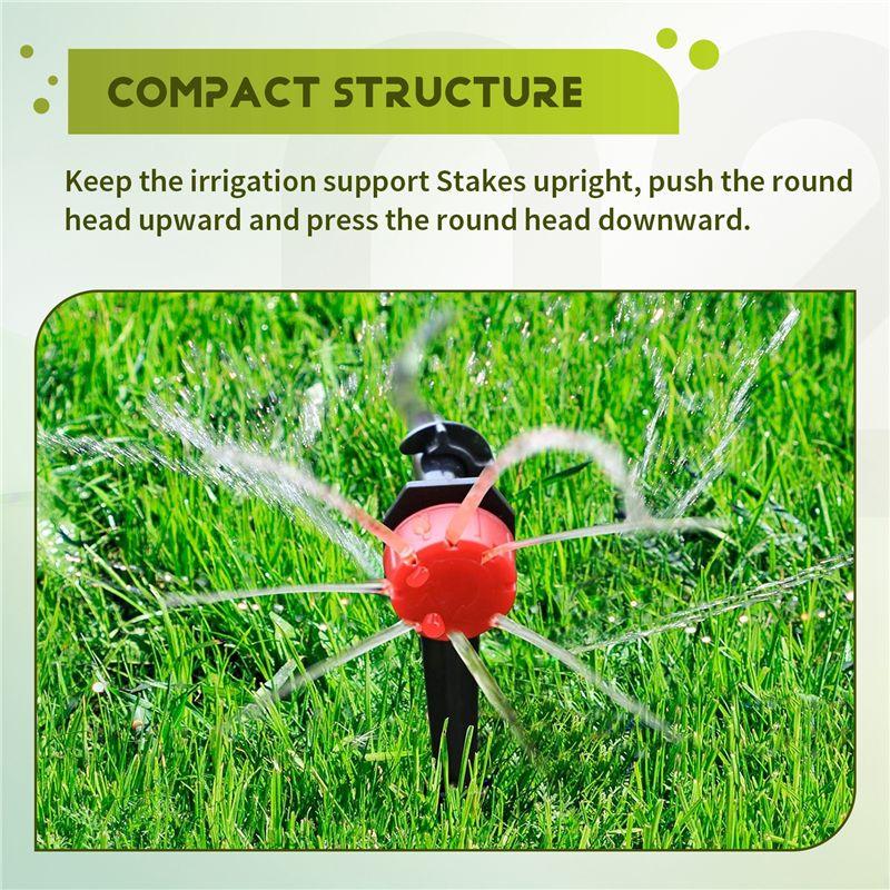 A84E-Irrigation Drip Support Stakes 1/4 Inch Tubing Hose For Vegetable Gardens Flower Beds Herbs Gardens Black 200 Pack