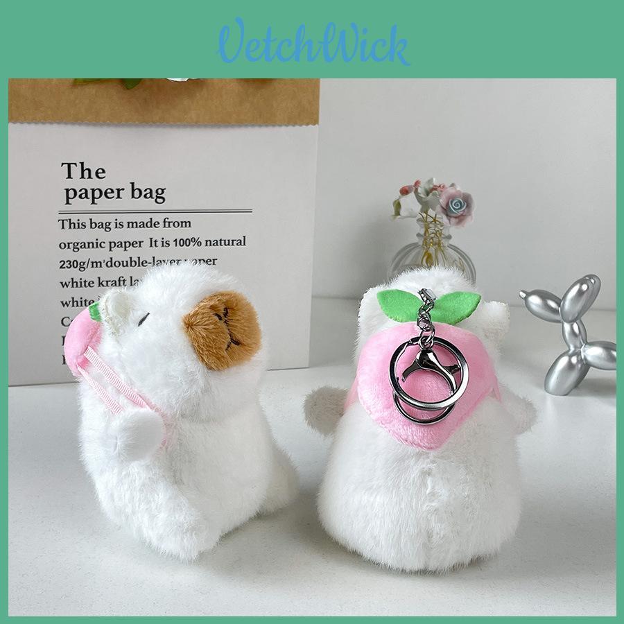 Adorable Tricolor Capybara Plush Keychain Soft Stuffed Animal Bag Charm Wholesale