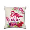 Luxurious Flamingo Tropical Monstera Cotton Linen Cushion Cover For Chic Living Spaces